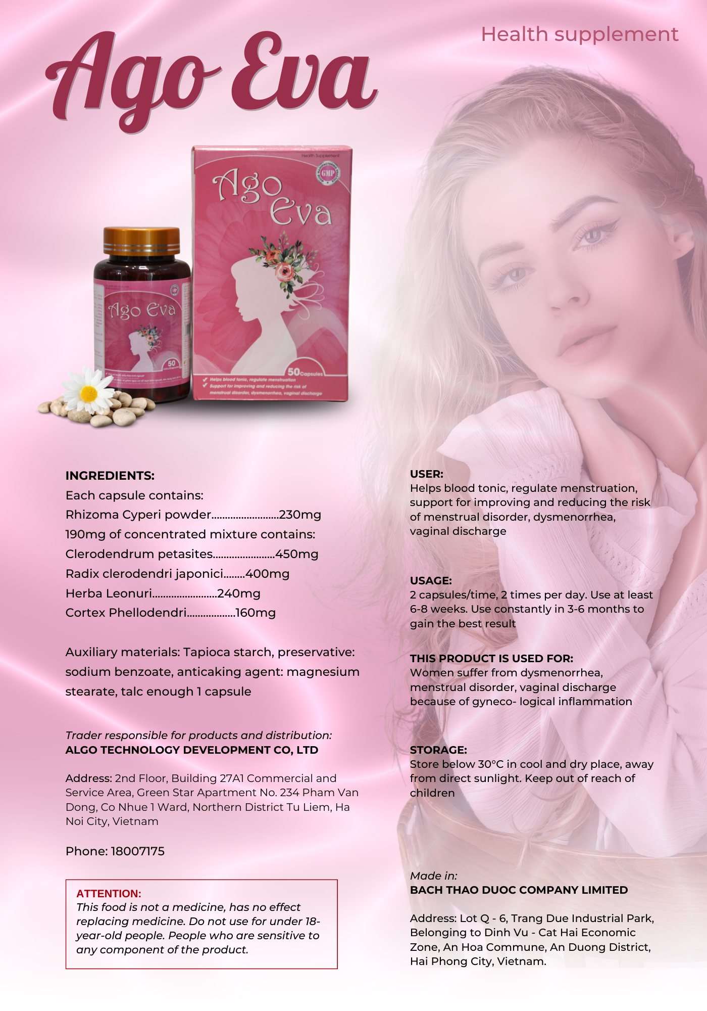 AGO EVA Women's Harmony: Menstrual & Reproductive Health Formula